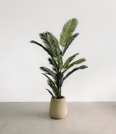 PLANTA ARECA ARTIFICIAL A + MACETA GOTA BEIGE NO DISPONIBLE 