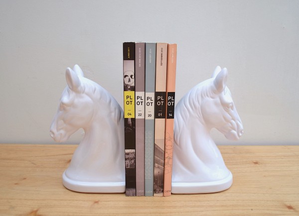 SUJETA LIBROS CABALLOS DE CERAMICA XL